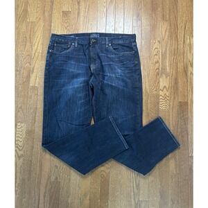 Mens LUCKY BRAND 221 Original Straight Jeans 42x34 Cotton Blend StretchDark Wash